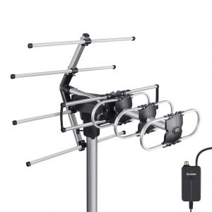 Antena UHF aérea con rotor y booster, de 12 elementos HD